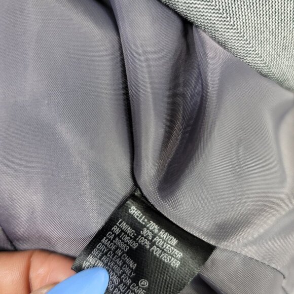 Tahari ASL Gray Zig-Zag Women's Hammered Button Suit Blazer | Size 6P - Picture 2 of 8